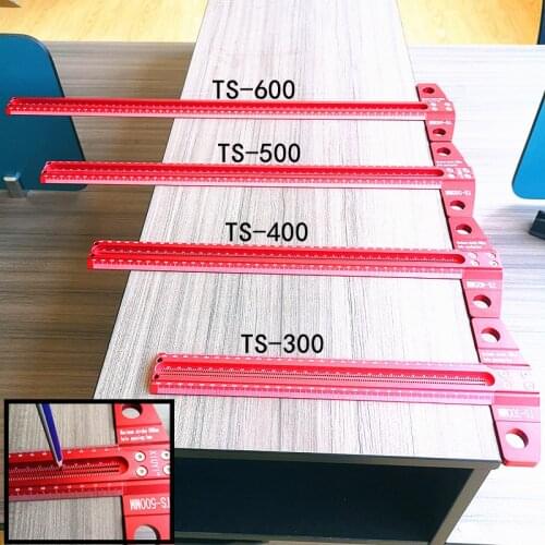 Luxury Aluminum High Precision Line Scribing Woodworking Scribe T-type Ruler Drawing Marking Gauge Crossed Line Measuring Tools
