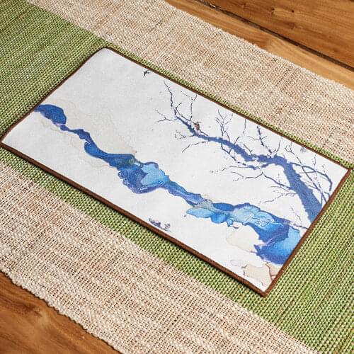 Painted Absorbent Tea Towel Creative Household Thicken Deerskin Fleece Tea Cloth Kung Fu Tea Set Tablecloth Tea Towel 16*29cm
