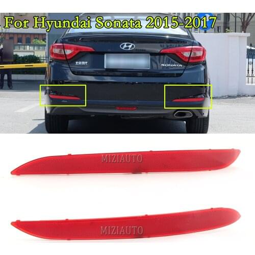 Rear Bumper Reflector Light For Hyundai Sonata 2015-2017 Tail Brake Lamp Car Accessories Rear Stop Fog Reflector lights red