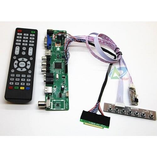 TV+HDMI+VGA+AV+USB+AUDIO TV LCD driver board 12.1" LP121WX3-TLA1 B121EW09 N121IB-L06 LTN121AT06 LCD controller board DIY kits