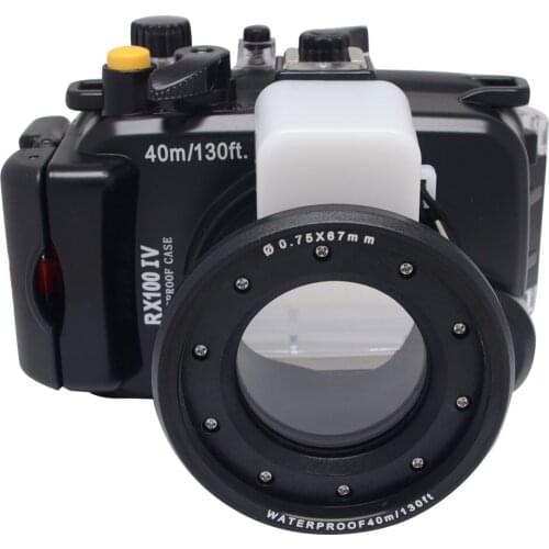 Mcoplus 40M / 130ft Waterproof Camera Diving Case for Sony RX100IV with Accurate Alarm Buzzer Equipment And 1/4 tripod connector