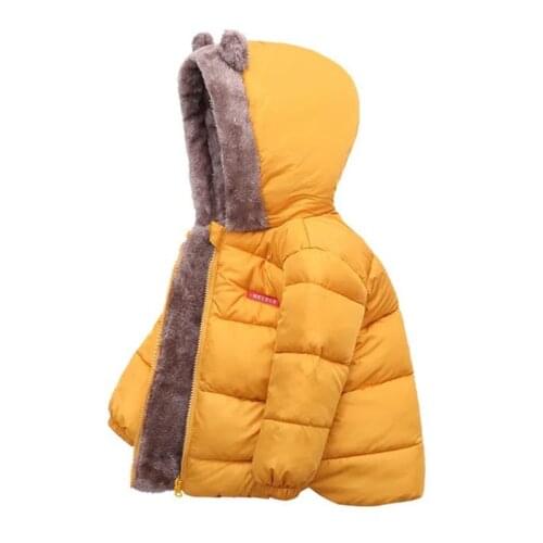 Out-Of-Season Boys And Girls Plus Velvet Padded Coat, Baby Lamb Velvet Coat, Baby Cartoon Cute Winter Padded Jacket