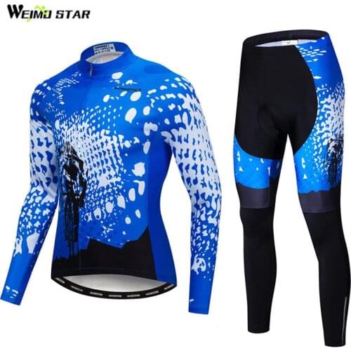 Weimostar Cycling Jersey Set 2019 Pro Team Cycling Clothing Men Autumn Mountain Bike Jersey Suit Breathable Bicycle Wear Clothes