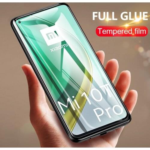 Full glue protective glass For xiaomi mi 10t pro screen protector full cover film for xiomi 10T lite 5G tempered glass
