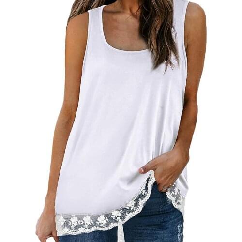 Women Vest Square Neck Lace Summer Loose Shoulder Strap Sleeveless T-shirt for Party майка женская