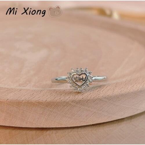 Mi Xiong Love Hollow 925 Sterling Silver Rings for Women Luxury Jewelry Exquisite Elegant Wedding Engagement Romantic Classic