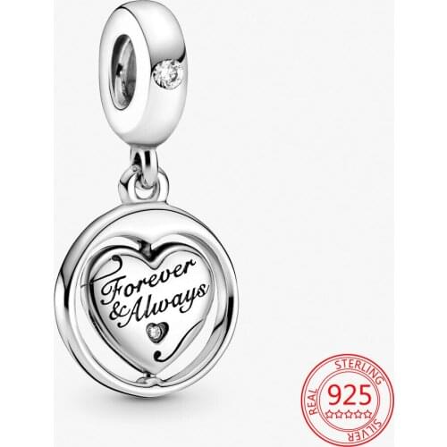 New 925 Sterling Silver Forever Soul Mate Spin Charm Fit Original Pandora Bracelet Necklace for Women Fine Jewelry Gift Pendant