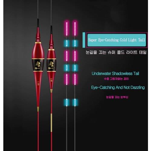 1pcs Nano Material High Sensitivity Quick Turn Over Super Eye-catching Cold Light LED Fishing Float Electronic Luminous Buoy