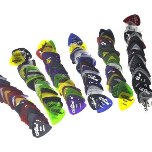 100pcs Alice Transparent Matte Guitar Picks Plectrums Polycarbonate 0.58-1.5mm 6 Gauges Mixed