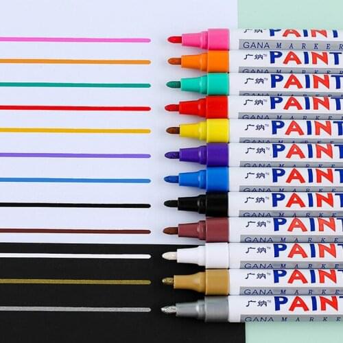 12pcs/lot colorful Waterproof pen Car Tyre Tire Metal Permanent Paint Markers