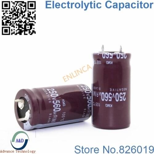 15pcs/lot 250v 560uf Radial DIP Aluminum Electrolytic Capacitors size 22*40 560uf 250v Tolerance 20