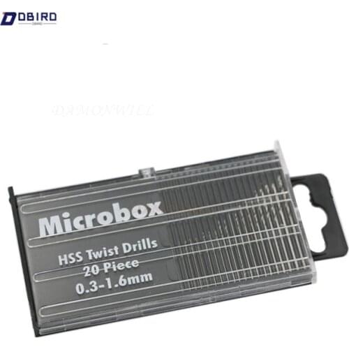 20Pcs Mini Drill Bit Set HSS Micro Twist Drill Bit Set 0.3mm-1.6mm Model Craft With Case Repair Tools Tiny Micro Twist Drill