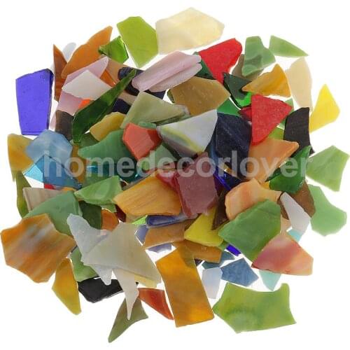 200g/Pack Irregular Shape Assorted Color Glass Mosaic Tiles Tessera for Arts DIY Crafts 10-30mm