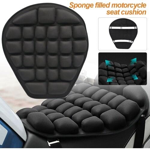 Motorcycle Seat 3D Cushion Pressure Motorbike Relief Ride Seat Pad for Cruiser Touring Black Shock Absorption Decompression