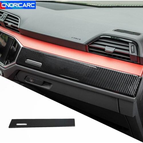 Car Styling Carbon Fiber Color Console Dashbord Panel Decoration Cover Trim For Audi Q3 2019 LHD Auto Interior Accessories