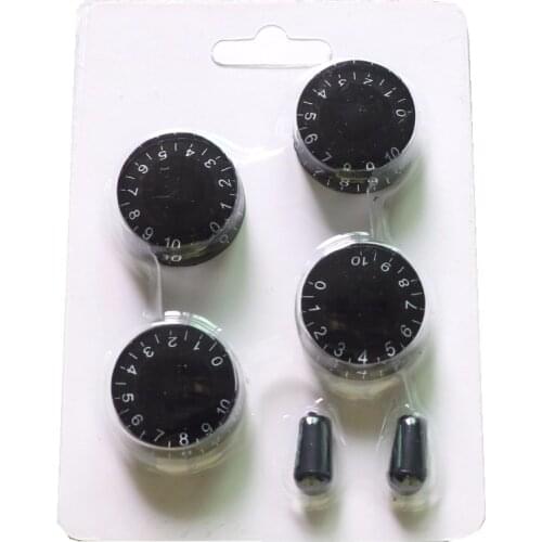 Free Shipping Donlis guitar parts 4pcs/Pack electric guitar knobs black guitar speed knobs with plastic shell packging guitarra