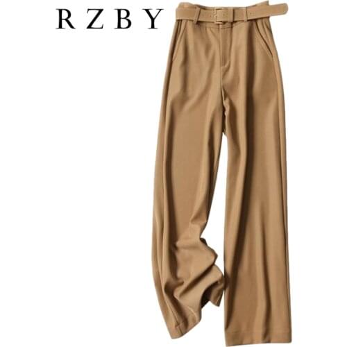 Wide Leg Pants Autumn High Waist Slim Straight Pantalones Women Casual Drape Mopping Trousers 20 New Fashion Loose Long RZBY177