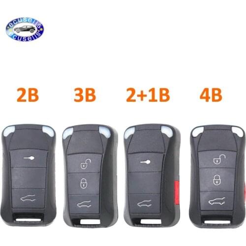 2+Panic 3 Buttons 2/4/3+1 Buttons Flip Remote Key Shell Case Fob for Porsche Cayenne 2003+ uncut HU66 blade