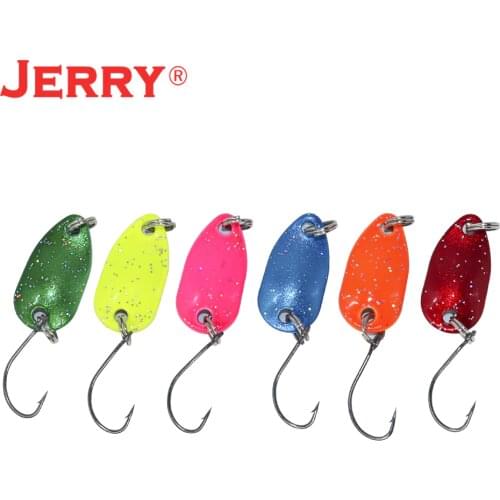 Jerry Gemini 6pcs 2g pesca micro mini trout spoon lures kit ultralight river fishing spoons spinner perch bait glitters