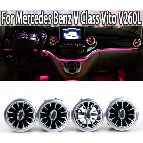 K-Car LED Front Dashboard AC Air Condition Vent Outlet Turbo Interior Trim For Mercedes Benz V Class Vito V260L