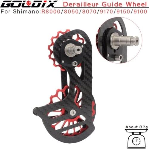 Bicycle Carbon Fiber Ceramic Rear Derailleur 17T Pulley Guide Wheel for 6800 R7000 R8000 R9100 R9000 Bicycle Accessories