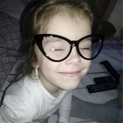 Fashion Cat Eye Big Size Glasses For Women Small size For Childs Decorative eyeglasses frame No degree Children Glasses Frames