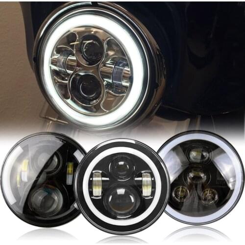 Motorcycle 7" inch LED Headlight For Harley Softail Springer Street Glide FLHX Road King FLHR Touring/Yamaha V-Star XVS 650 1100