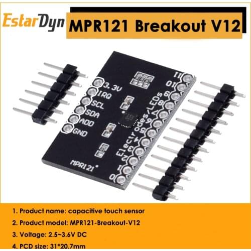 MPR121 Breakout V12 Capacitive Touch Sensor Controller Module I2C Interface keyboard Development Board for arduino