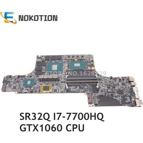 NOKOTION For MSI GS73VR GS63VR WS63 WS63VR laptop motherboard SR32Q I7-7700HQ CPU GTX1060 MS 16K21 MS-16K21