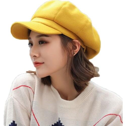 Solid Color Woolen Beret Hat Women High Quality Autumn Winter Thick Warm Retro Painter Cap Daily Wear Hat Gift For Girls