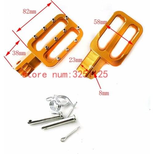 Orange CNC Aluminium alloy Footpegs Footrest Foot Pegs For Chinese 110cc 125cc 140cc CRF KLX Thumpstar Pit Dirt Bikes