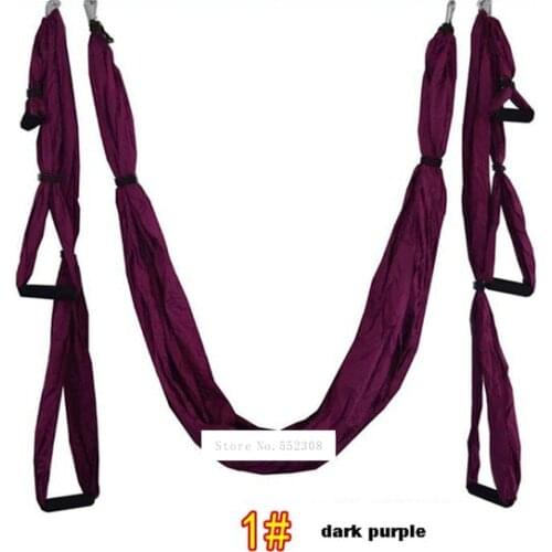 009 6 Handles Yoga Hammock Hanging Belt Parachute Fabric Yoga Inversion Trapeze Anti-Gravity Handstand Rope Nylon Hanging Belt