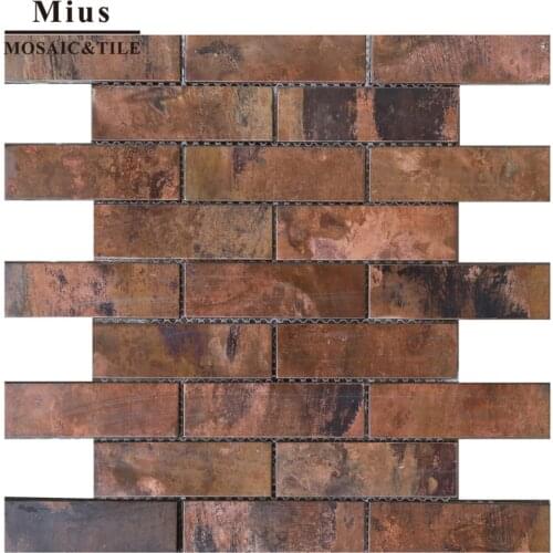 Strip metal tiles copper mosaic tile backsplash A6YG80