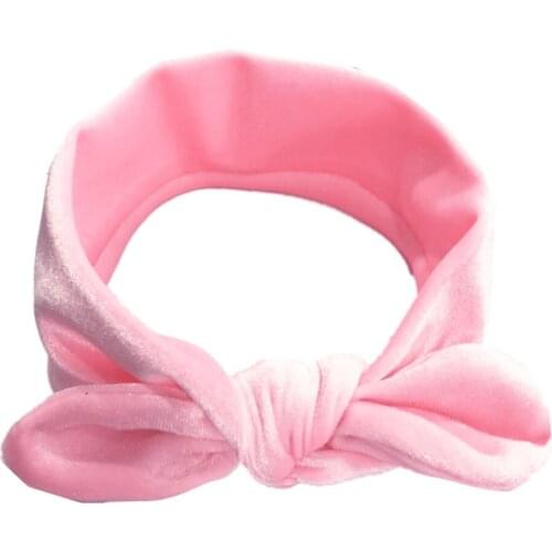 New cotton elastic childrens rabbit ear hair band gold velvet baby holiday hair circle headdress hair accessories