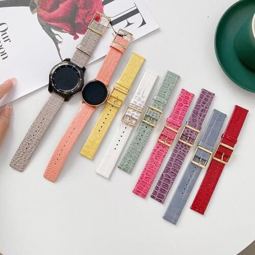 20mm 22mm leather Band for Samsung Galaxy Watch Active 2 3 Gear S2 fashion women Bracelet Strap for Huami Amazfit bip Huawei GT