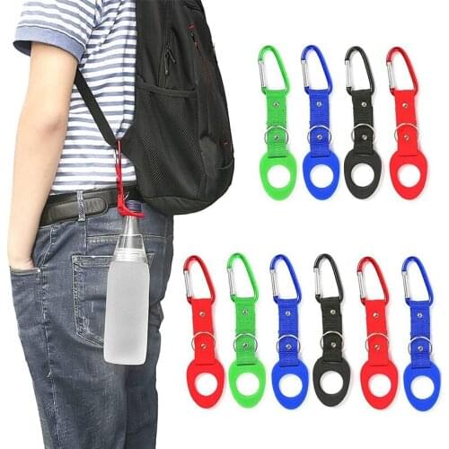 Silicone Water Bottle Carrier Hooks Drink Buckle Bottle Holder Carabiner Clip Keyring for Outdoor Camping Hiking Traveling