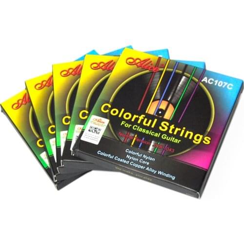 5 pack Alice A107C Colorful Classical Guitar Strings Colorful Nylon Colorful Coated Copper Alloy Wound Classic Guitarra Strings