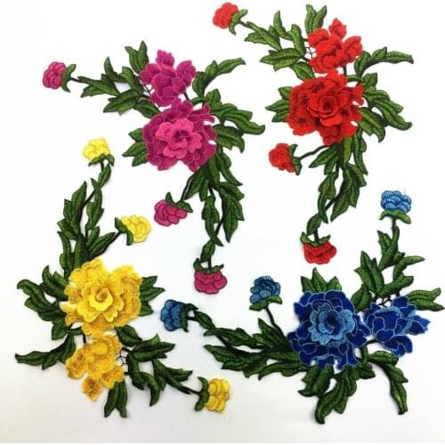 Top Patches Sew-on Large 3D Rose Flower Embroidery Patch Motif Applique Children Women DIY Clothes Sticker Wedding