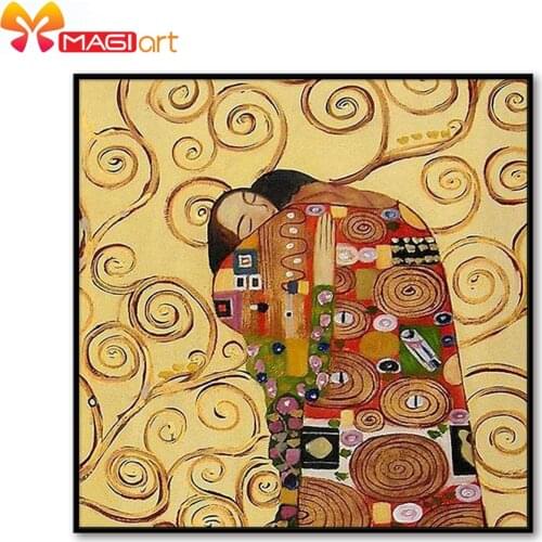 Cross stitch kits Embroidery needlework sets 11CT water soluble canvas patterns 14CT Portrait Lover hug -NCMP073