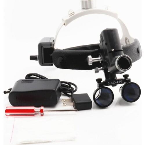 High Quality Wireless 5WLED Medical Headlamp Surgical Headlight Illuminator+2.5/3.5X Binocular Magnifier Dental Loupes