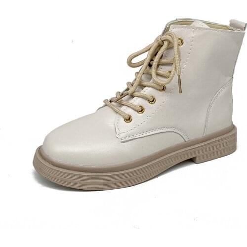 Womens Boots Goth Platform Womens Shoes Leather Womens Boots Round Toe Lace Up Women Winter Shoes Female Boot