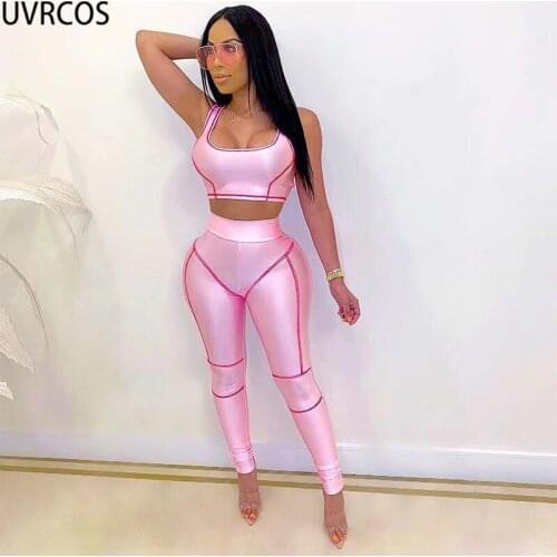 UVRCOS Tracksuit Women Fashion Summer Vetement Femme 2021 Tweed Set Super-Short Backless Vest+Leggings Pencil Pants Yoga Suits