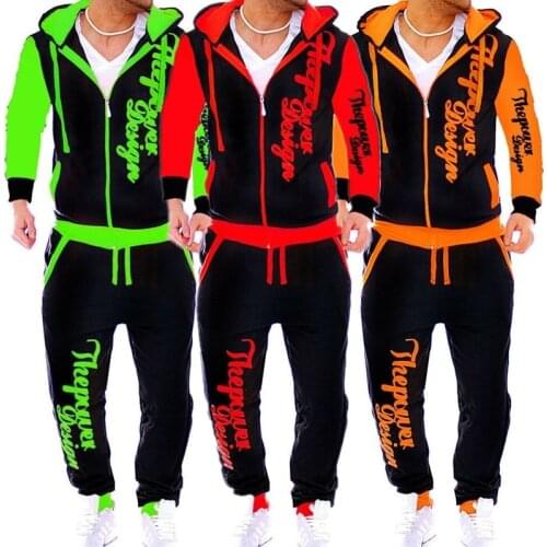 ZOGAA 2020 Winter Men Tracksuit 2 Piece Tops and Pants Mens Sweat Suits Set Letter Print Plus Size Jogger Sets for Men Clothing