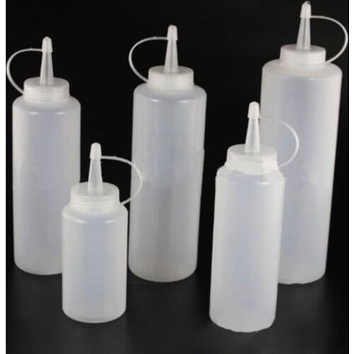 1PC White Plastic Squeeze Bottle Chocolate Condiment Jam Condiment Dispenser Bottle With Cap Home Kitchen Gadget Tools