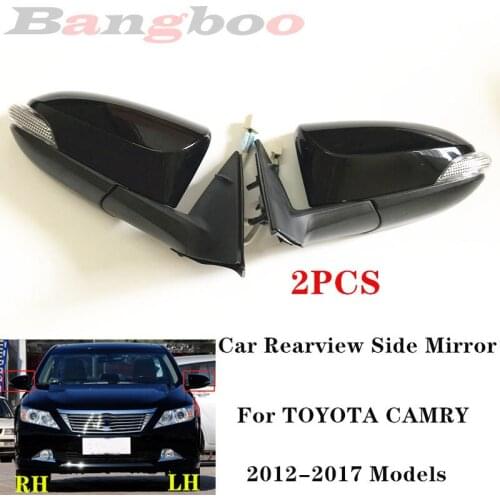 2PCS Left and Right Car Exterior Heating Electric Folding Rearview Door Mirror Assy For TOYOTA CAMRY 2012 -2017