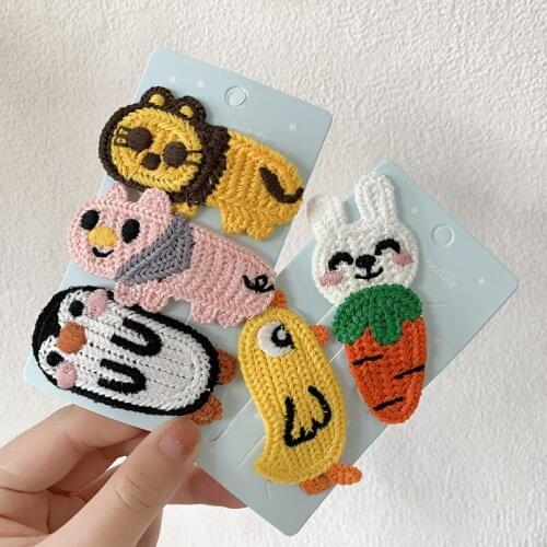 2Pcs/lot Cute Cartoon Hair Clip for Girls Animal Hairpin Headwear Penguin Bunny Fruit Hair Accessories Headdress Gift