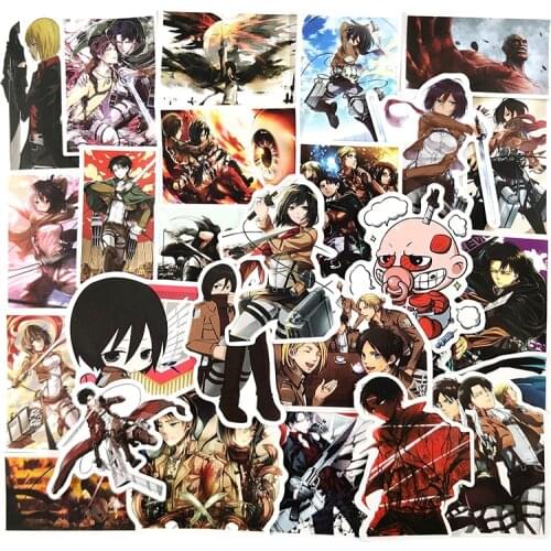 39pcs/pack Attack on Titan Japanese anime Stickers For Refrigerator Car Helmet DIY Gift Box Bicycle Guitar Decal Notebook Skate