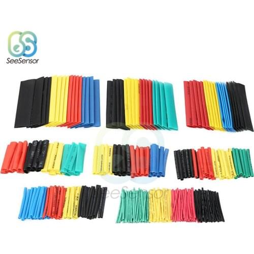 400Pcs Polyolefin Heat Shrink Sleeving Tube Set Assortment Kit Electrical Connection Electrical Wire Wrap Cable Shrinkage 2:1