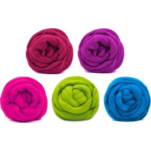 50g (10gx5 Colors) Needle Felting Wool 19 Microns Superfine Merino Wool Felt Wool Roving Wool for Needle Felting Kit