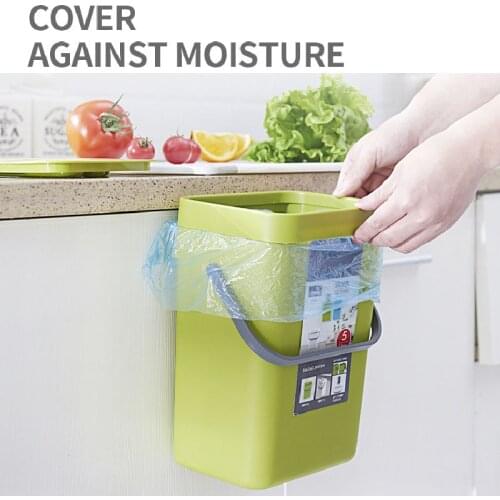 7L Wall Mounted Trash Can Bin With Lid Waste Bin Kitchen Cabinet Door Hanging Trash Bin Garbage Car Recycle Dustbin Rubbish